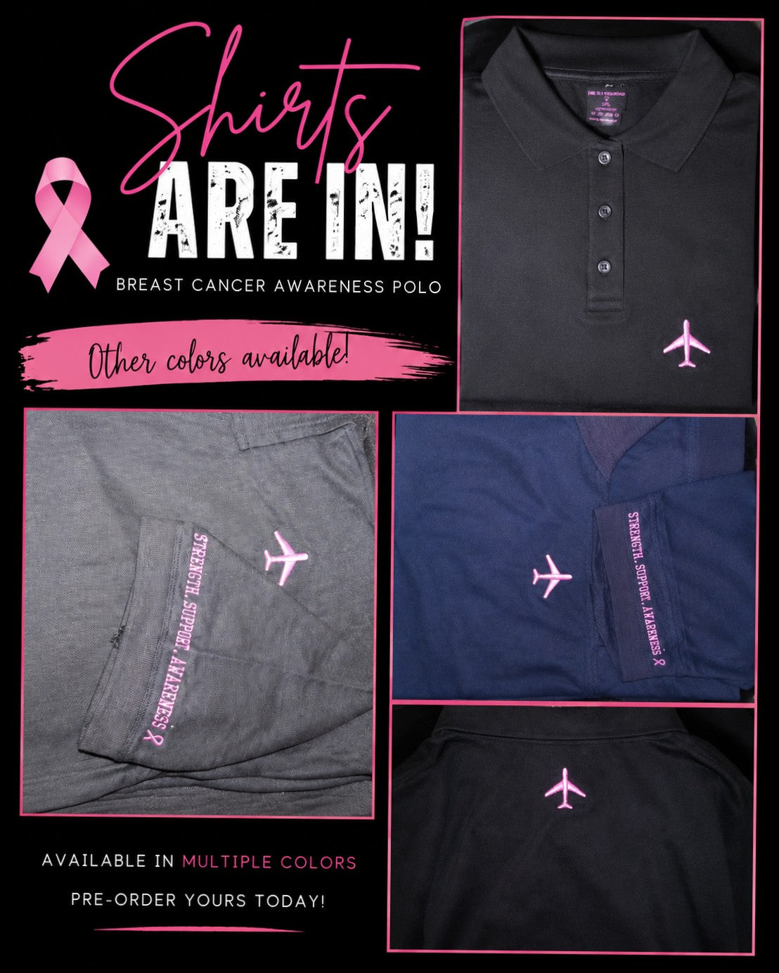 Breast Cancer Awareness Polos
